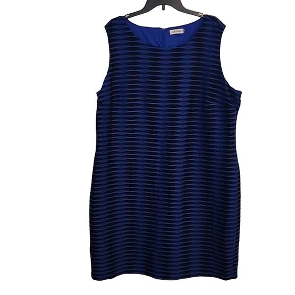 Calvin Klein Blue/Black Sheath Dress, 20W - Picture 1 of 7